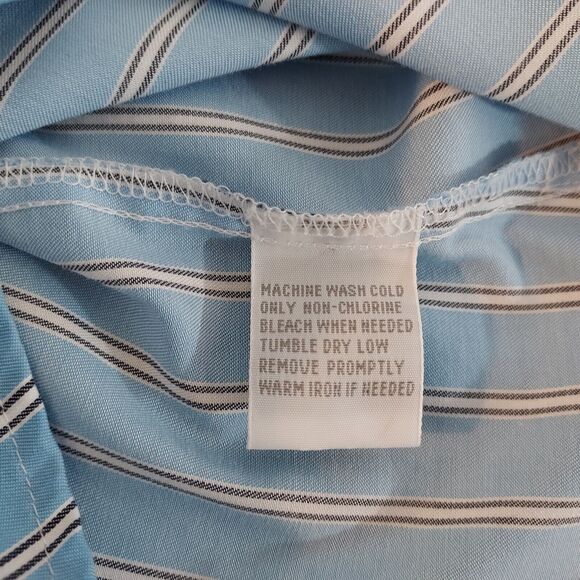 Foxcroft Blue Striped Button Down Shirt - Picture 8 of 12